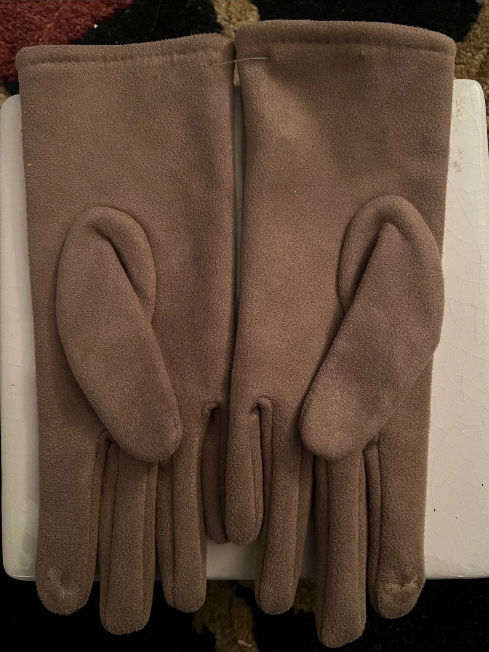 Arianna by Howard’s Brown Gloves with Copper Tone Crystal Embellishments OS